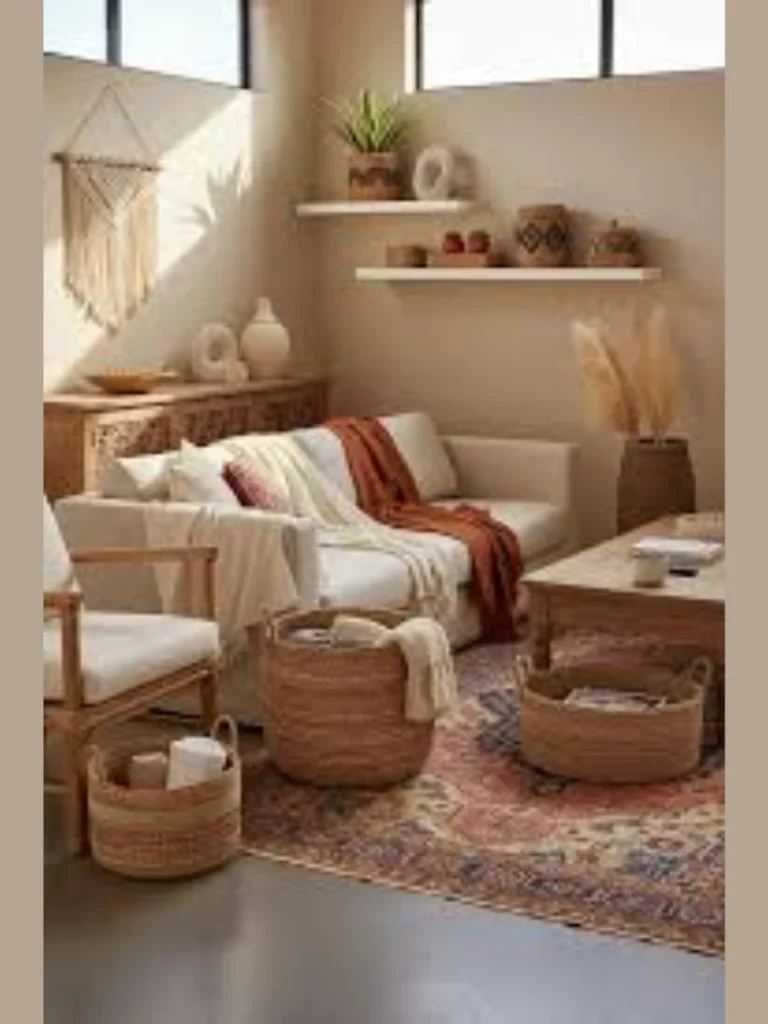 Woven Seagrass Baskets Hide Household Mess