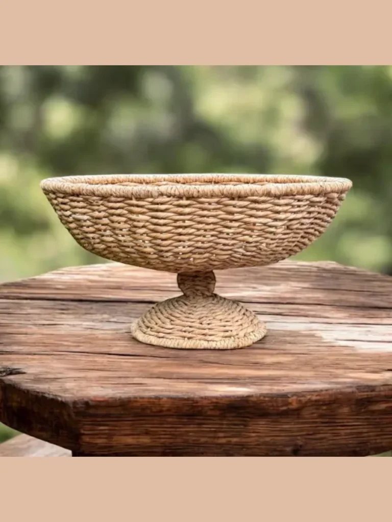 Woven Seagrass Footed Display Pedestals