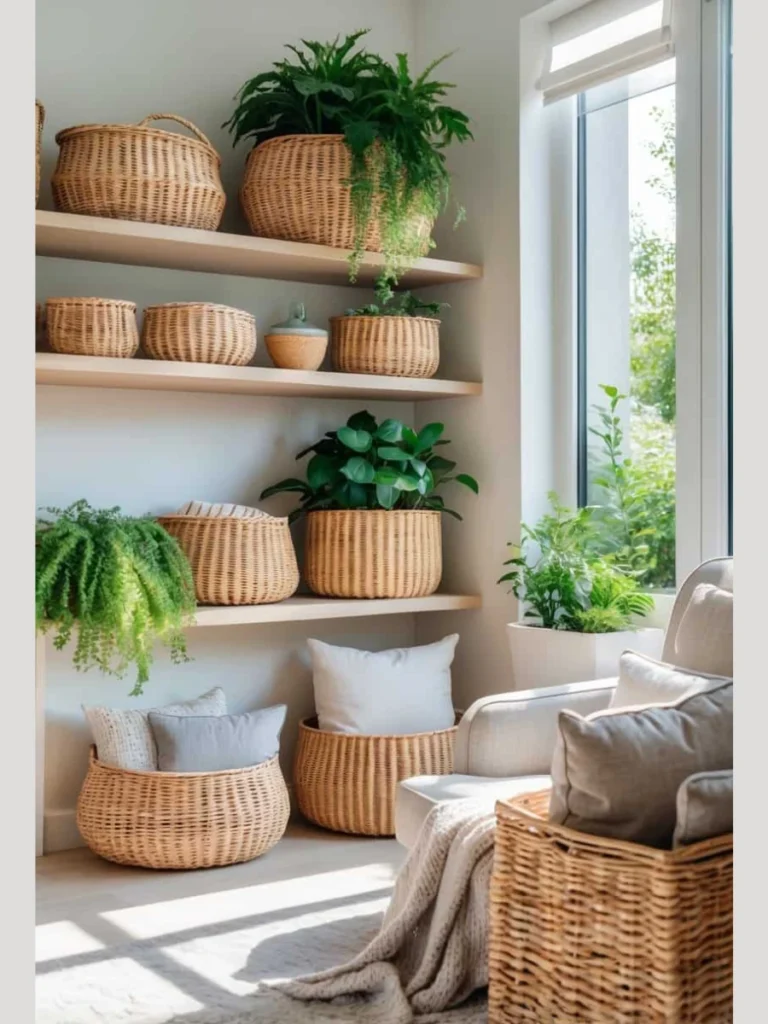 Woven Sweetgrass Basket Storage Crocks