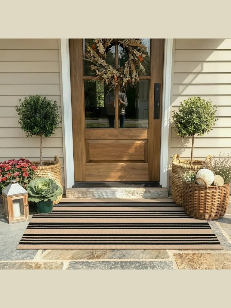 layered doormats for a designer porch look