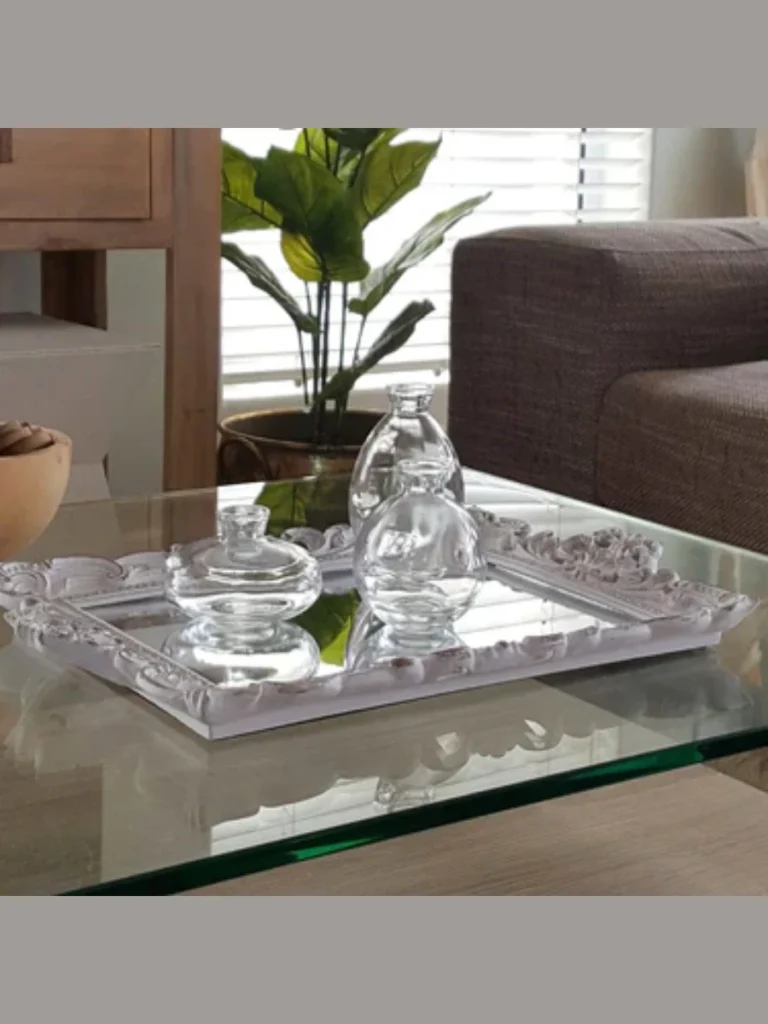 mirrored coffee table trays for texture