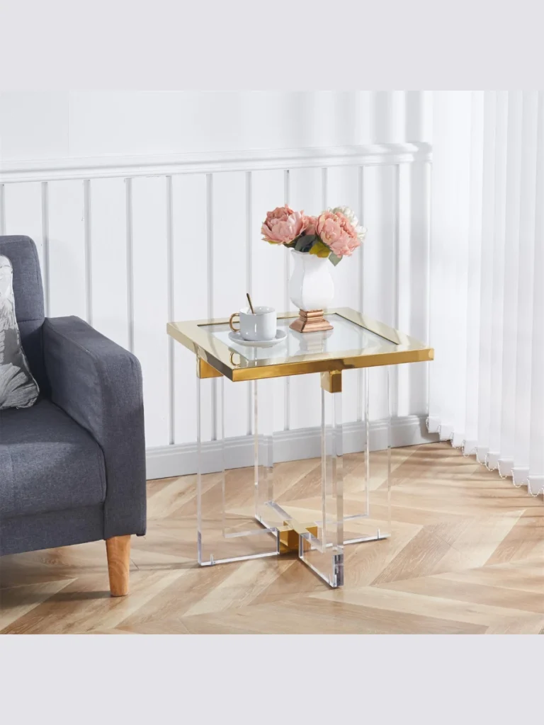 modern glass and acrylic transparent tables