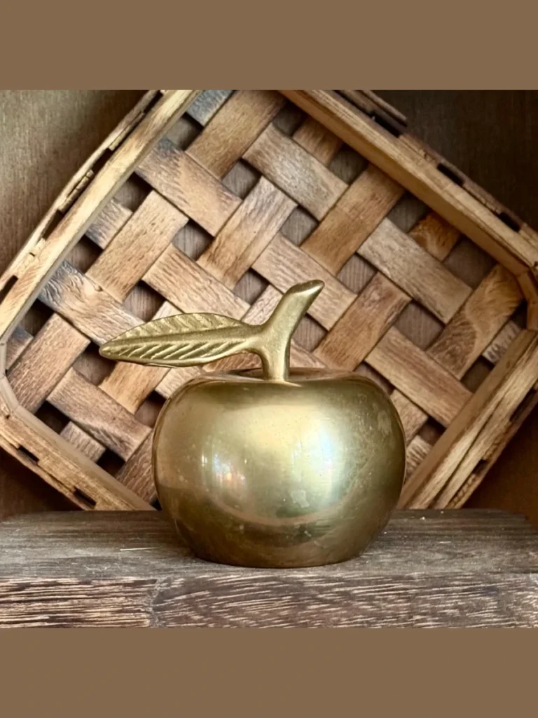 polished solid brass apple sculptures