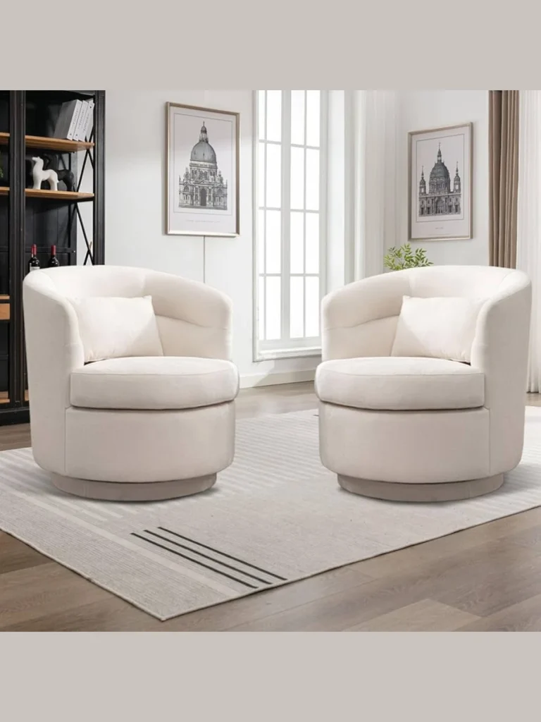 swivel barrel chairs for open concept living