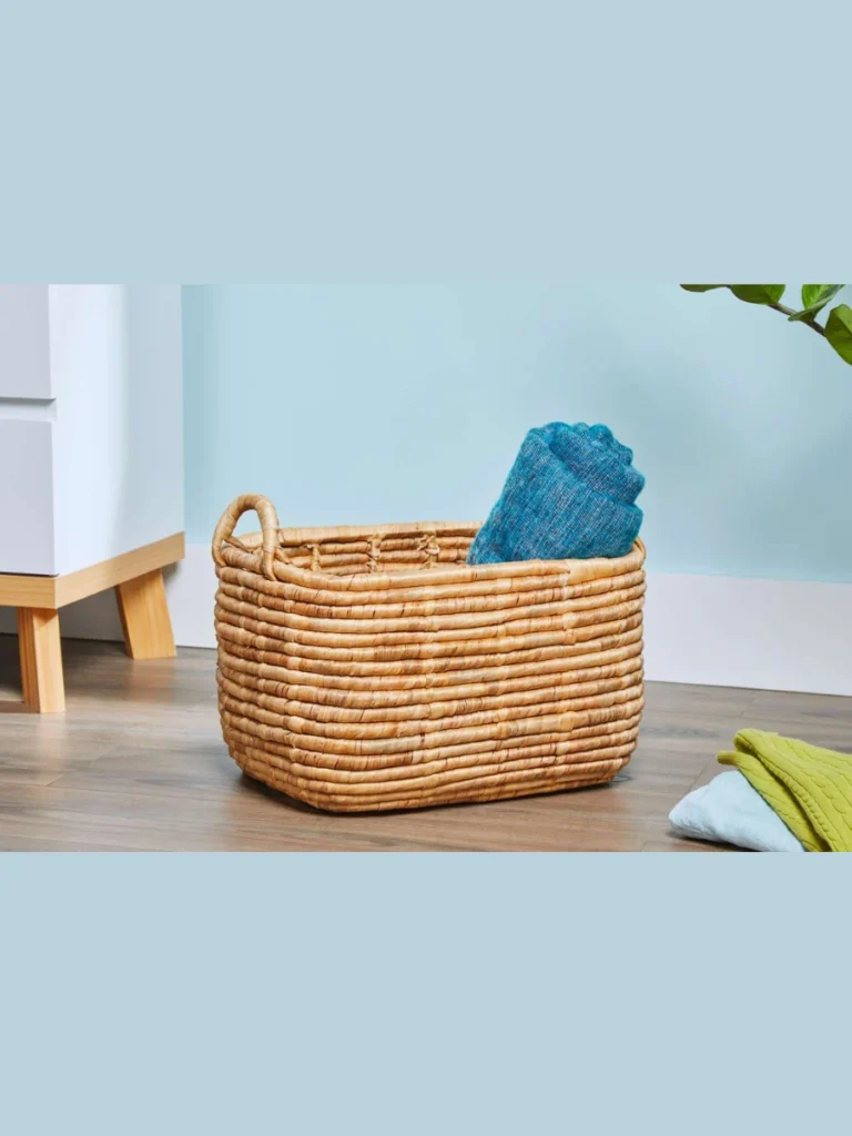 thick hand braided seagrass log baskets