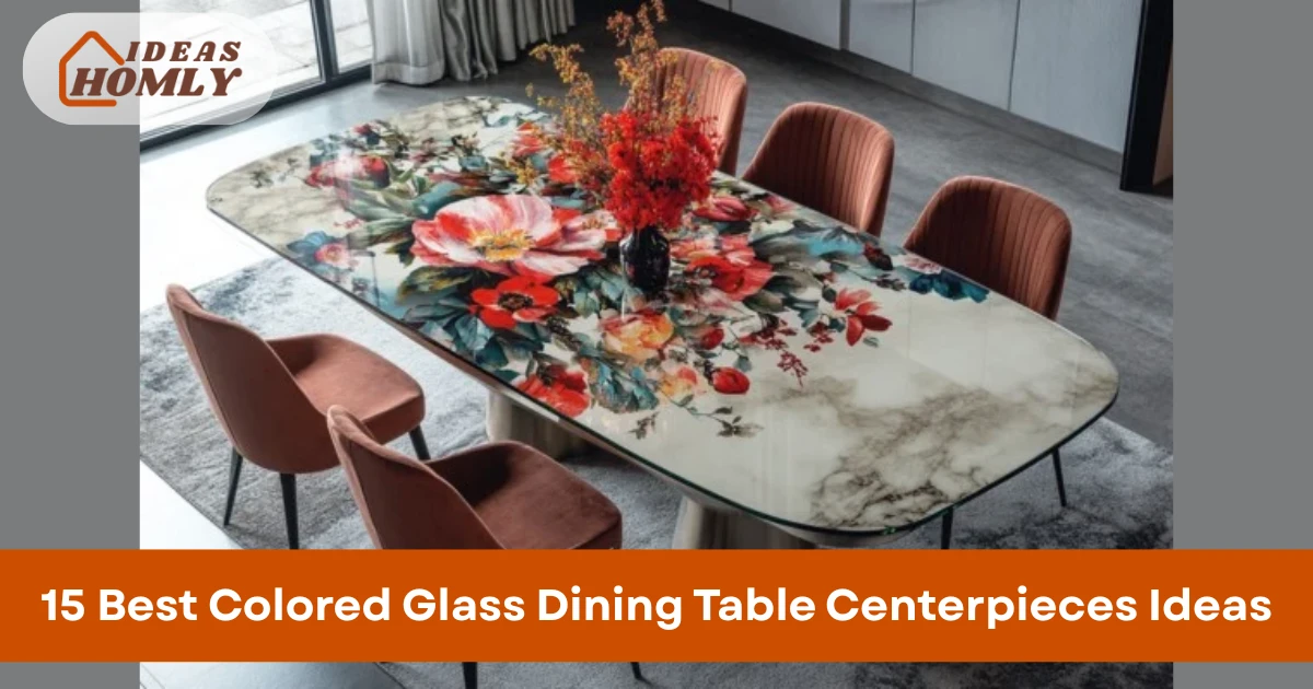 Colored Glass Dining Table Centerpieces Ideas