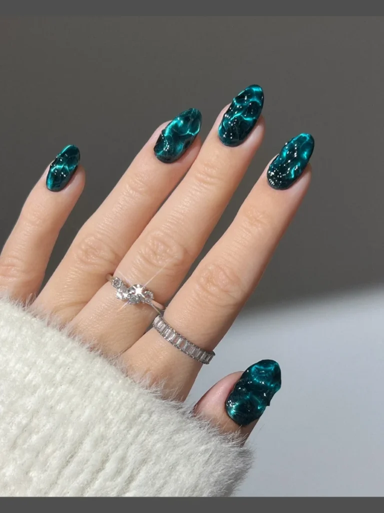 Abstract Acid Teal Terrazzo Mosaic Tiles