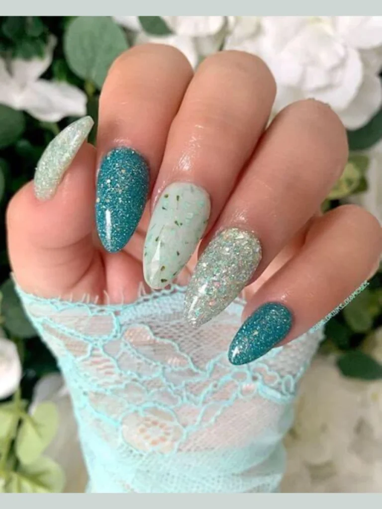 Abstract Italian Terrazzo and Mint Ribbons