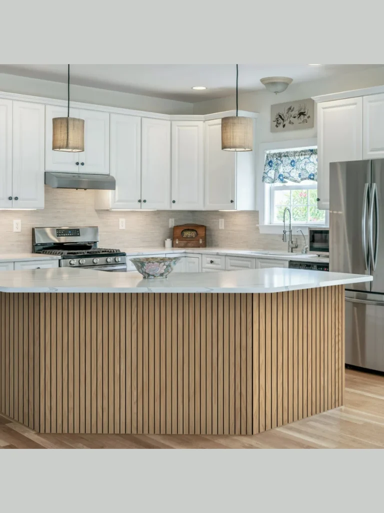 Acoustic Slatted Sinker Cypress Wood Paneling
