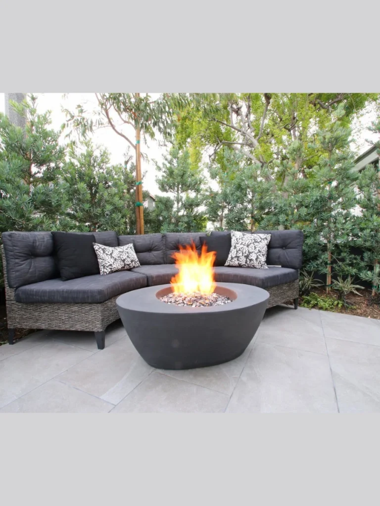 Adorn Low Side Tables with Flat Concrete Succulent Display Bowls