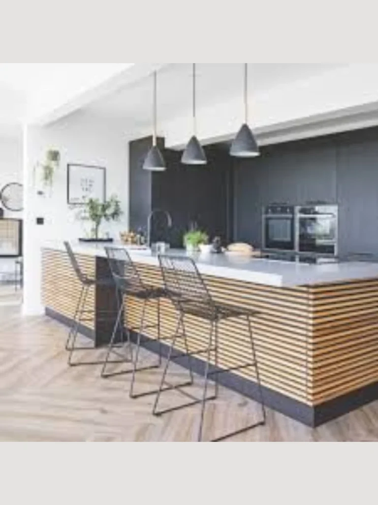 Alternating Width Ribbed Timber Accent Walls