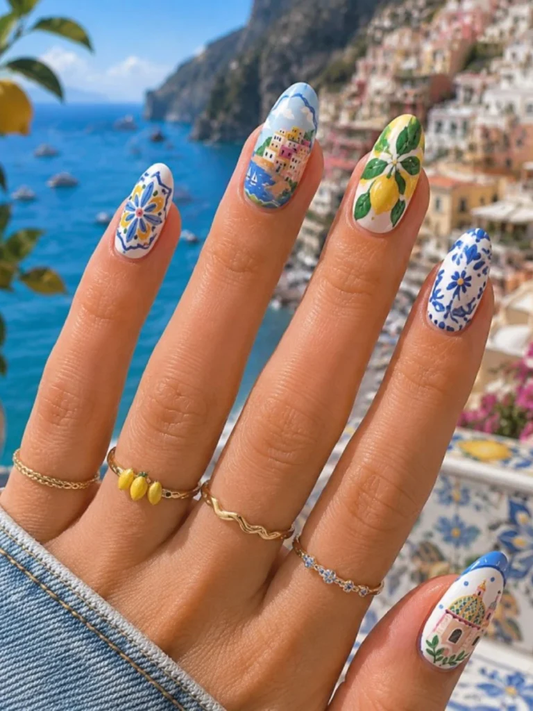 Amalfi Coast Lemon Gingham Mixed Prints
