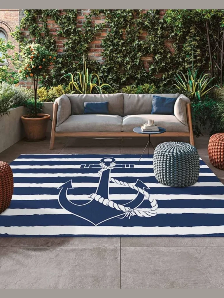 Anchor Rug Corners with Smooth Flat River Stones
