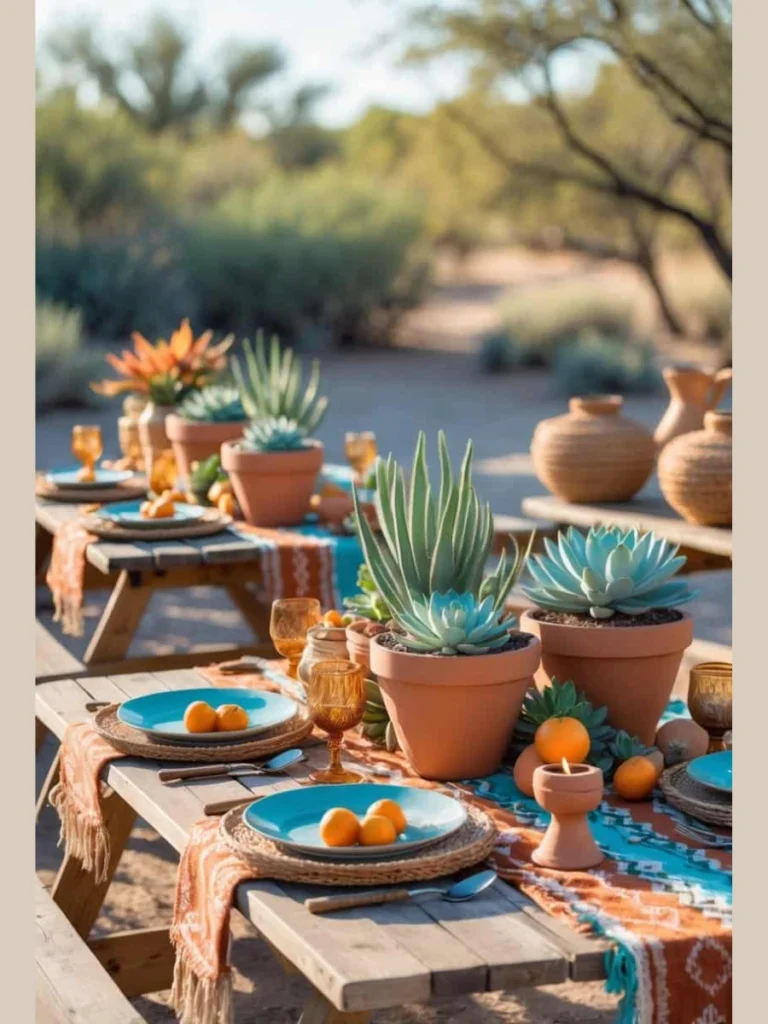 Anchor Table Centerpieces with Heavy Terracotta Potted Succulent Bowls
