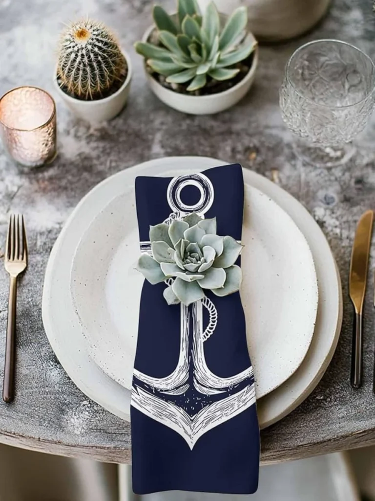 Anchor Your Fabric Napkins with Smooth Charcoal River Stones