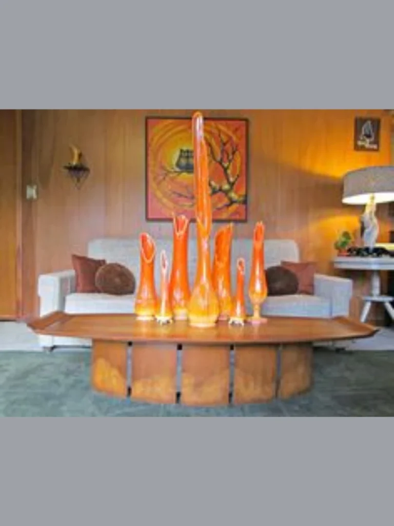Antique Tangerine Orange Glassware For Retro Mid Century Vibes