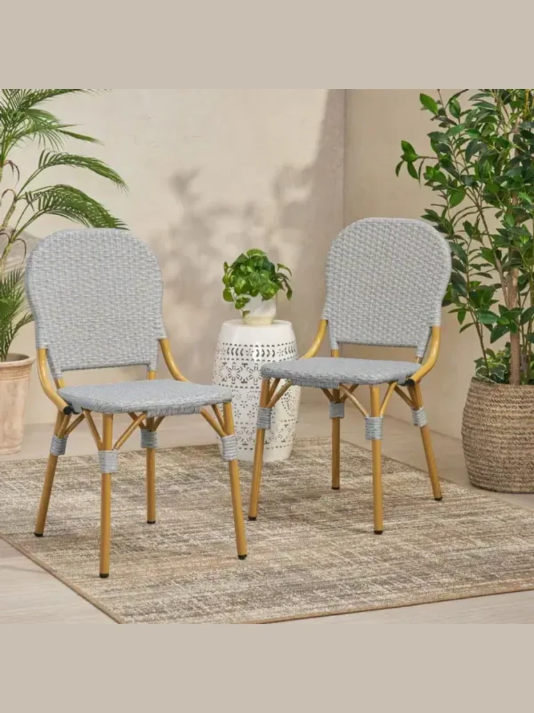 Armless Bistro Styles with Solid Rattan Wraps