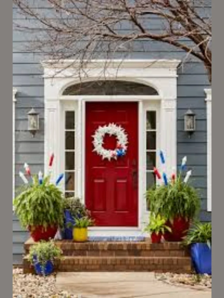 Arrange Alternating Rows of Red and White Painted Wood Stars on a Patriotic Hoop