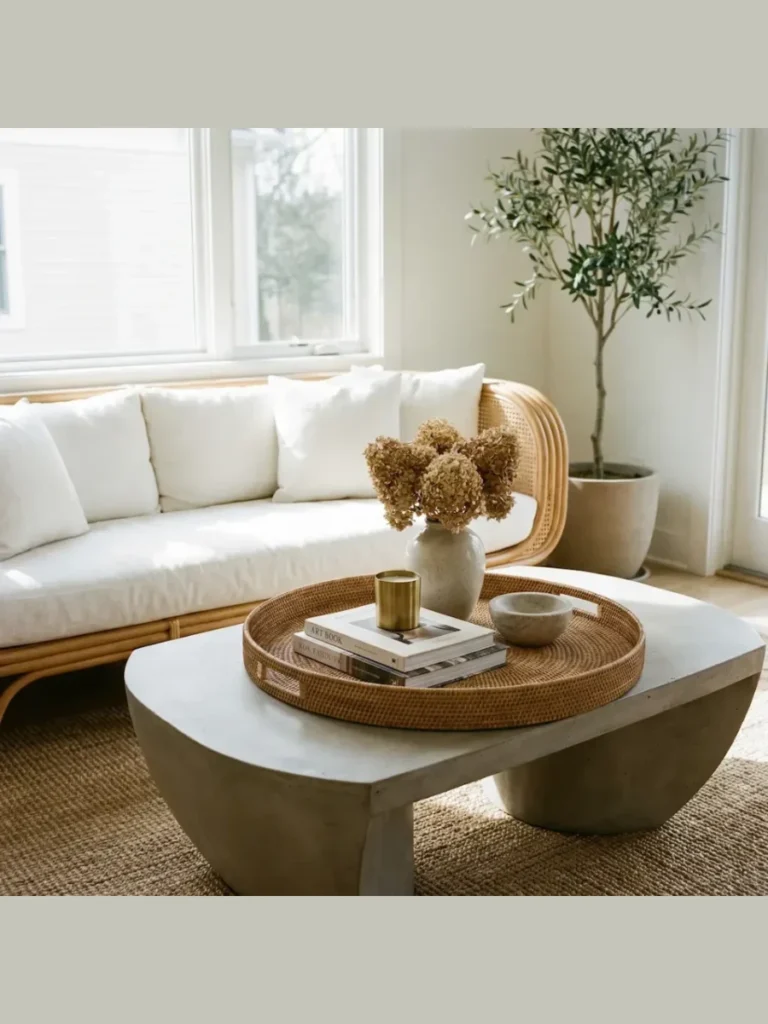 Arrange Travertine Trays on Modern Coffee Tables Neutral