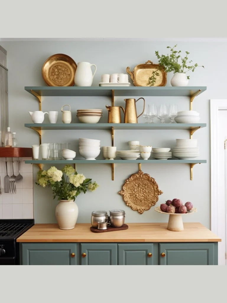 Arrange Vibrant Coral Dinnerware on Open Shelving Displays