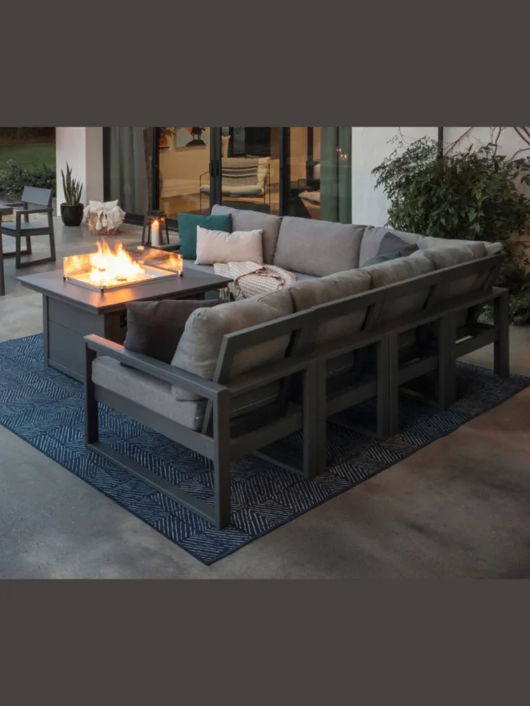 Arrange a Deep Modular Resin Wicker Sectional Sofa on Pavers