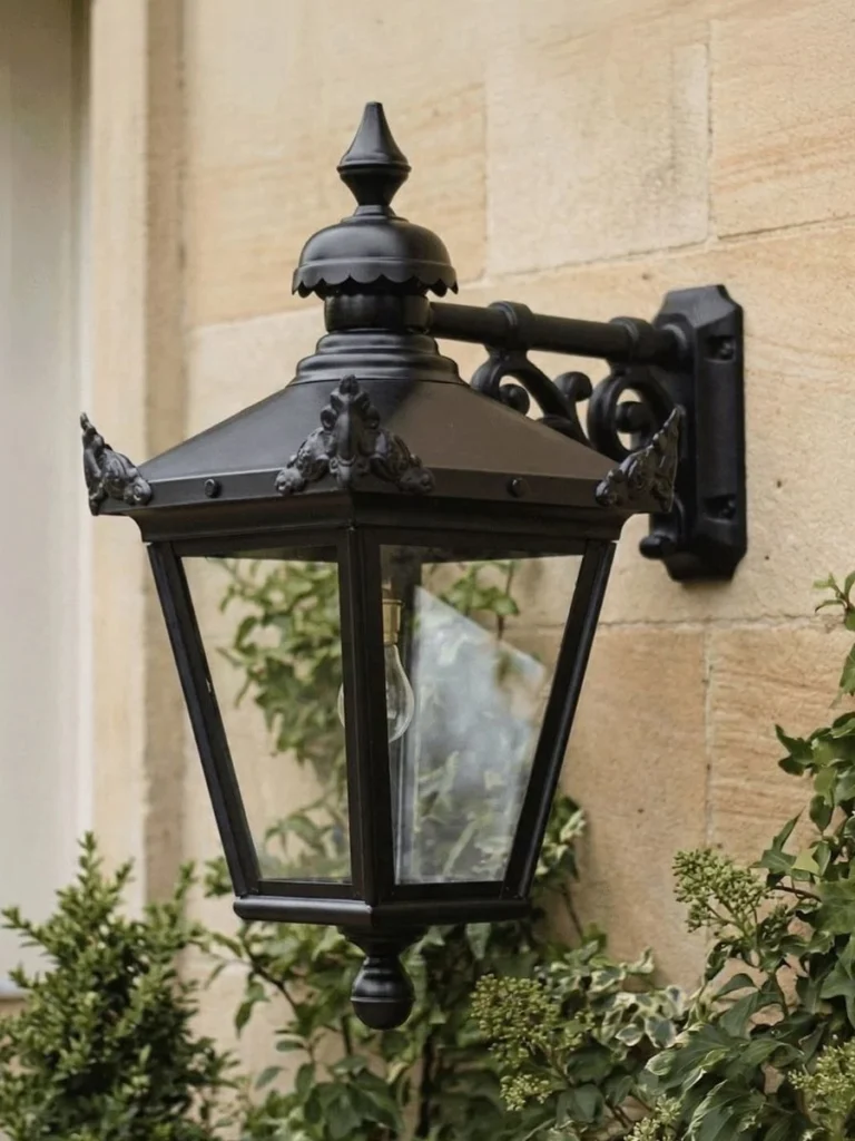 Assemble an Industrial Style Lantern Canopy Using Heavy Black Metal Plumbing Pipe Nipples