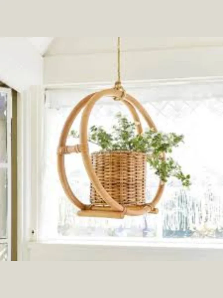Asymmetrical Hanging Wicker Basket Planters