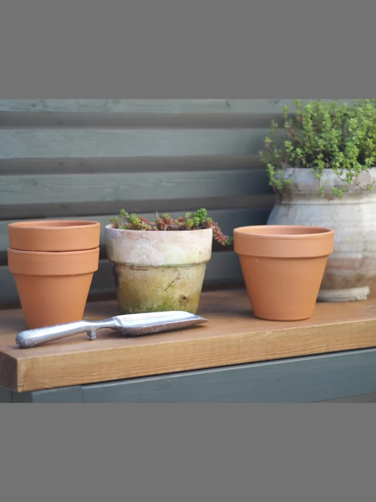 Bleached Terracotta Clay Bedside Pots