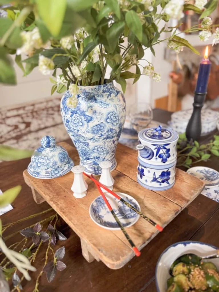 Blue and White Chinoiserie Vase Duos