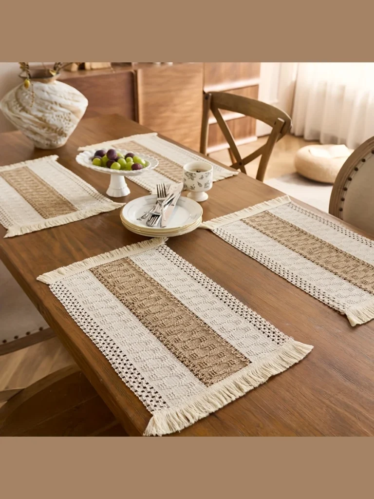Bohemian Rattan Coasters with Daisy Bunches