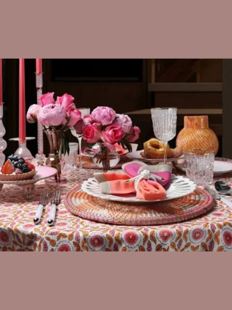 Bohemian Rattan Coasters with Pink Daisy Bunches