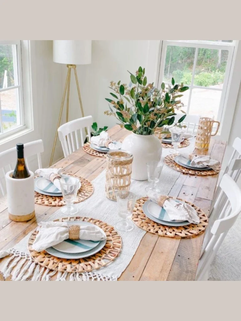 Bohemian Woven Placemats with Tangerine Bundles