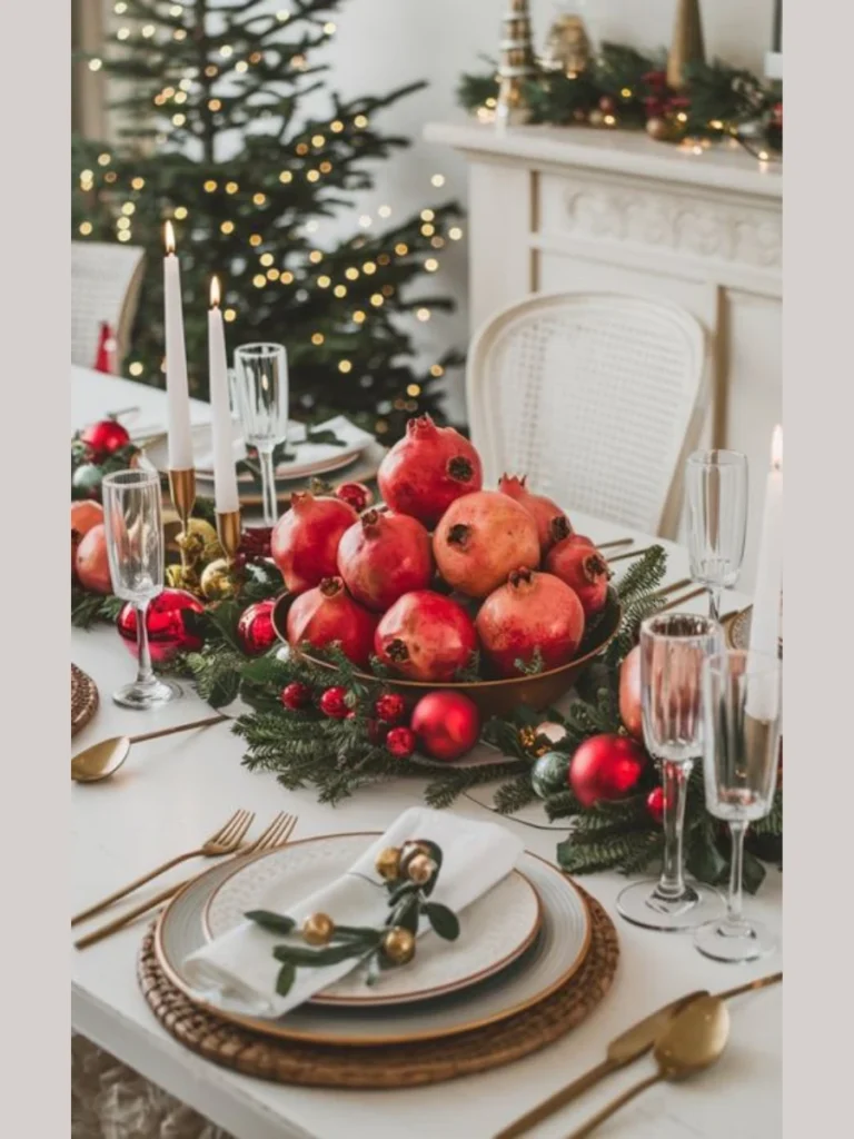 Braided Grapevine Garlands with Dried Pomegranate Accents