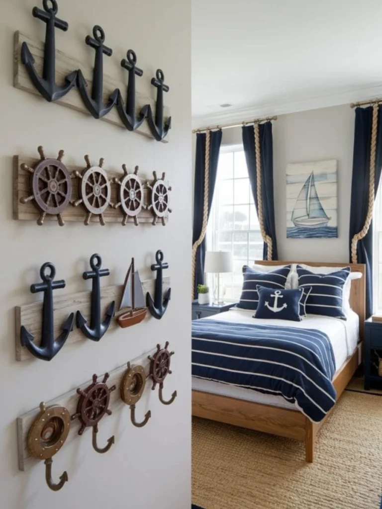 Brass Anchor Nautical Wall Hooks