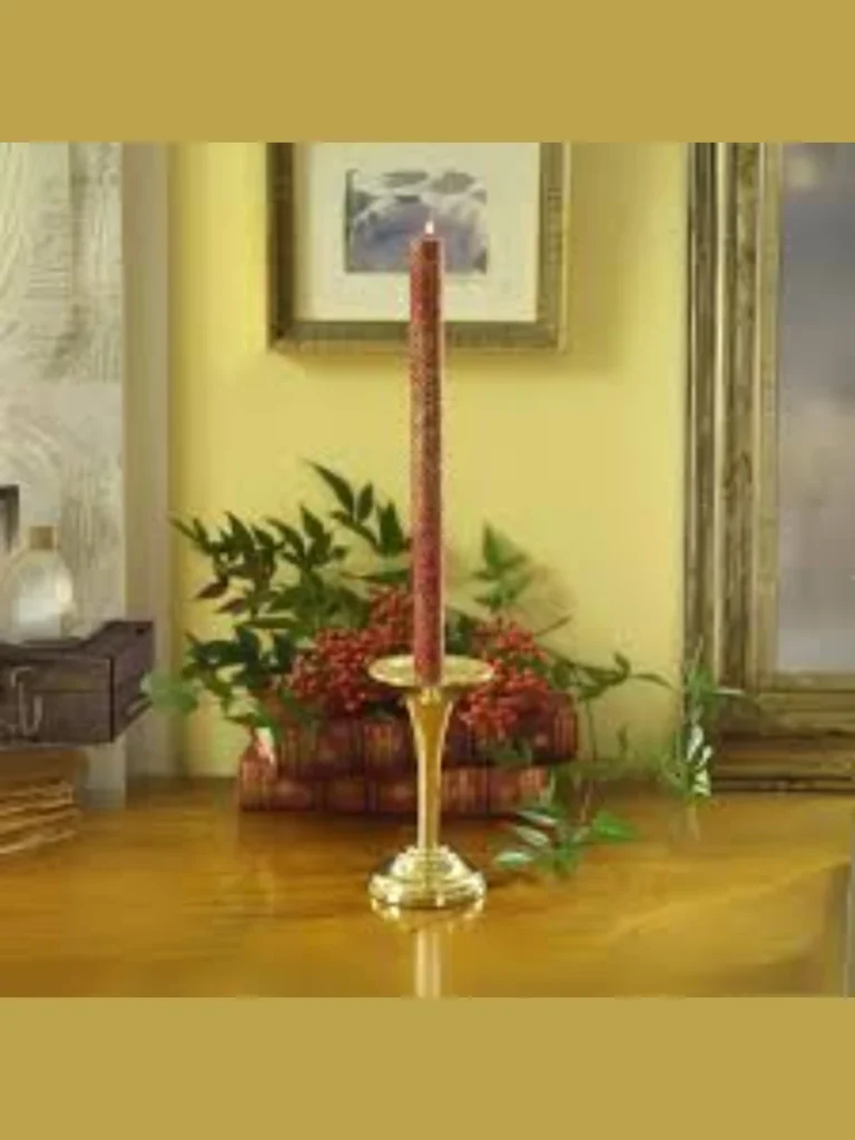 Brass Trumpet Candlestick and Walnut Ledge Displays