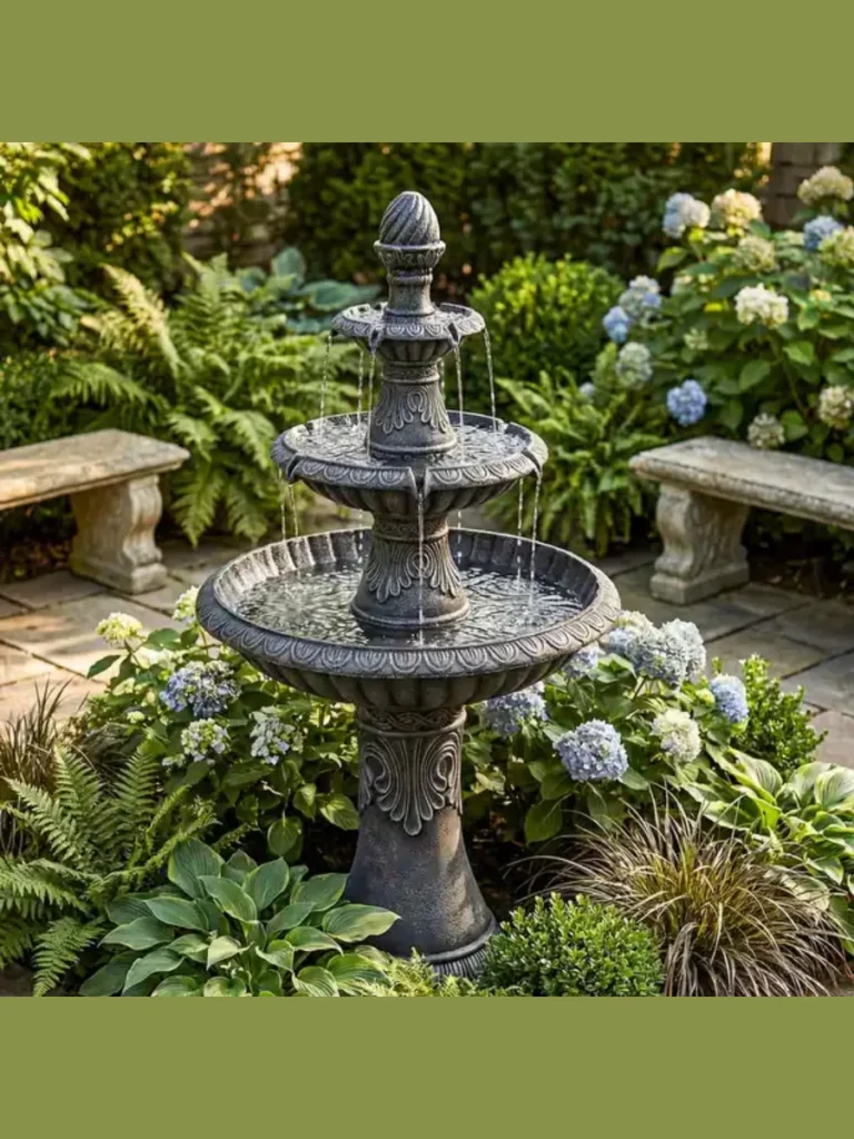 Brushed Brass Antique Urn Cascades Steps