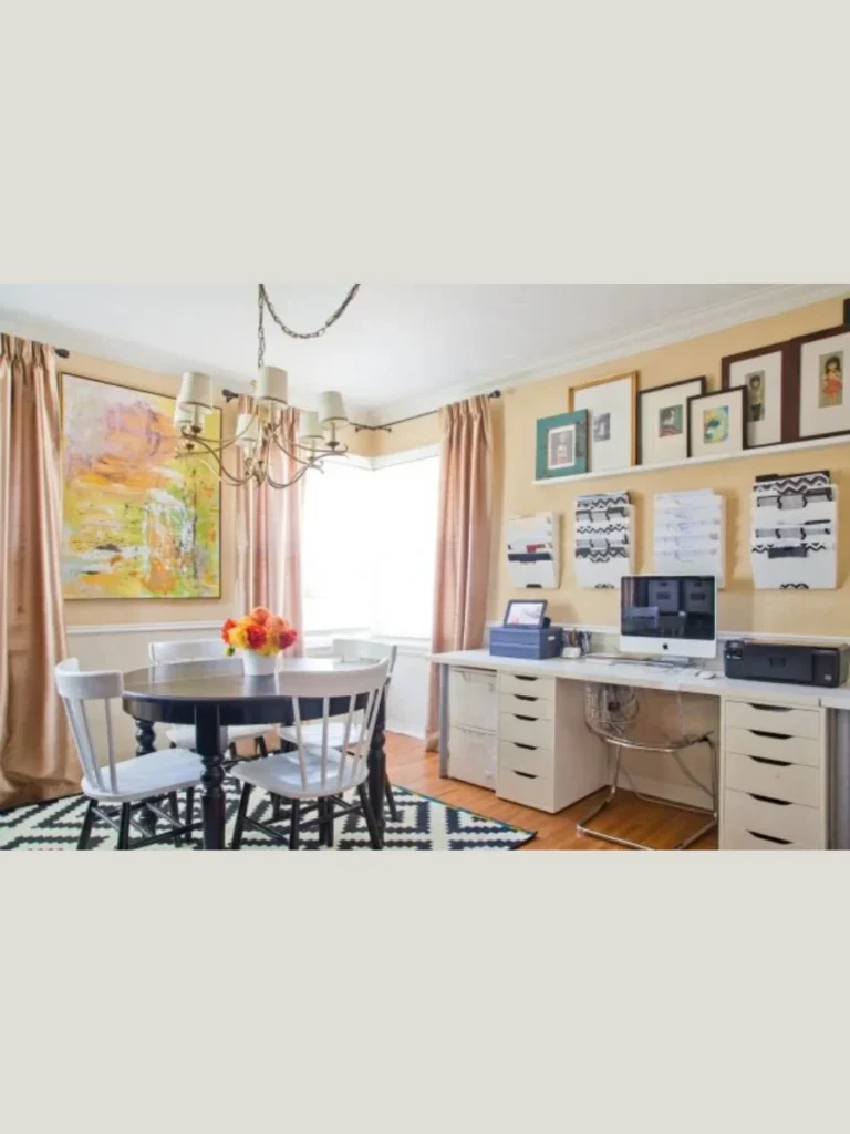 Built In Sideboard Desks Along Main Dining Room Walls