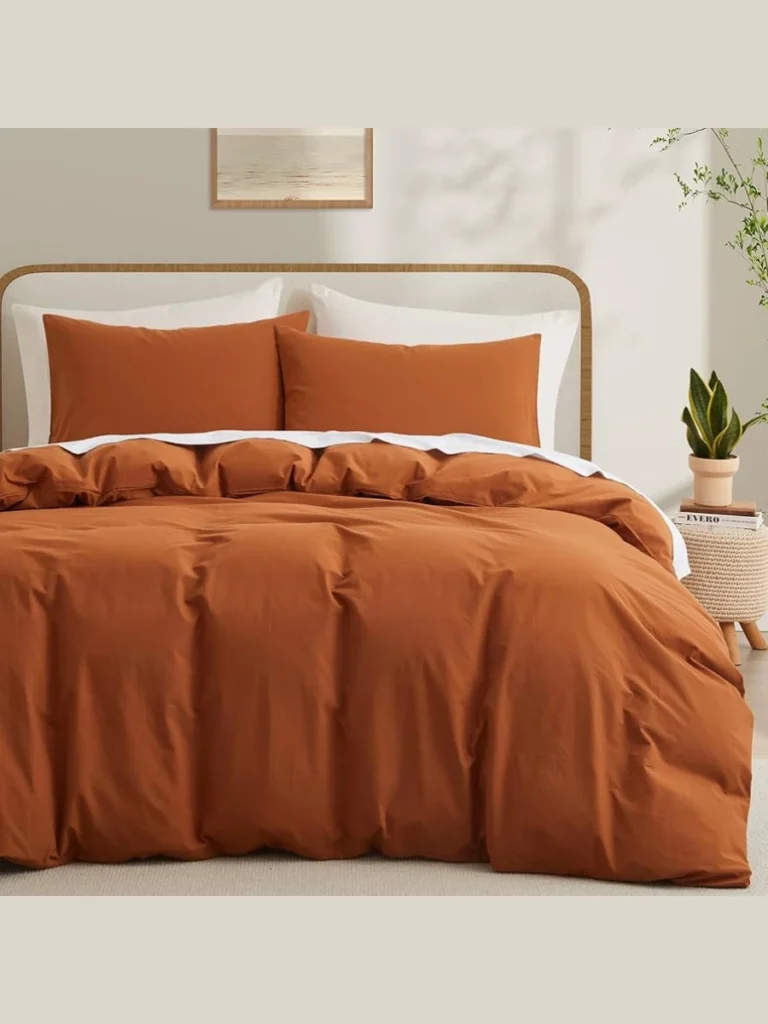 Burned Orange Slub Cotton Duvet Sleeves