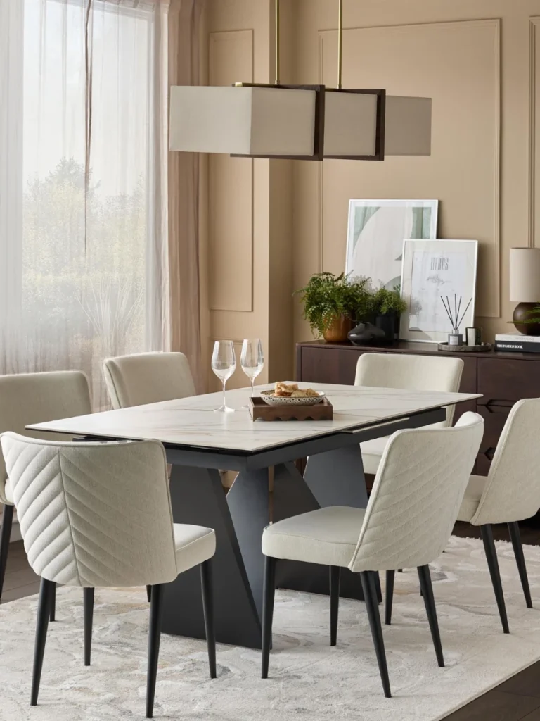 Cashmere Blend Fabric Dining Chairs
