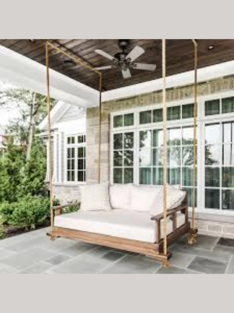Ceiling Mounted Composite Timber Pored Daybed Swings