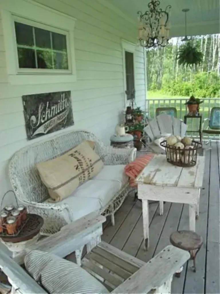 Chipped Shabby Chic Cream Plant Stools