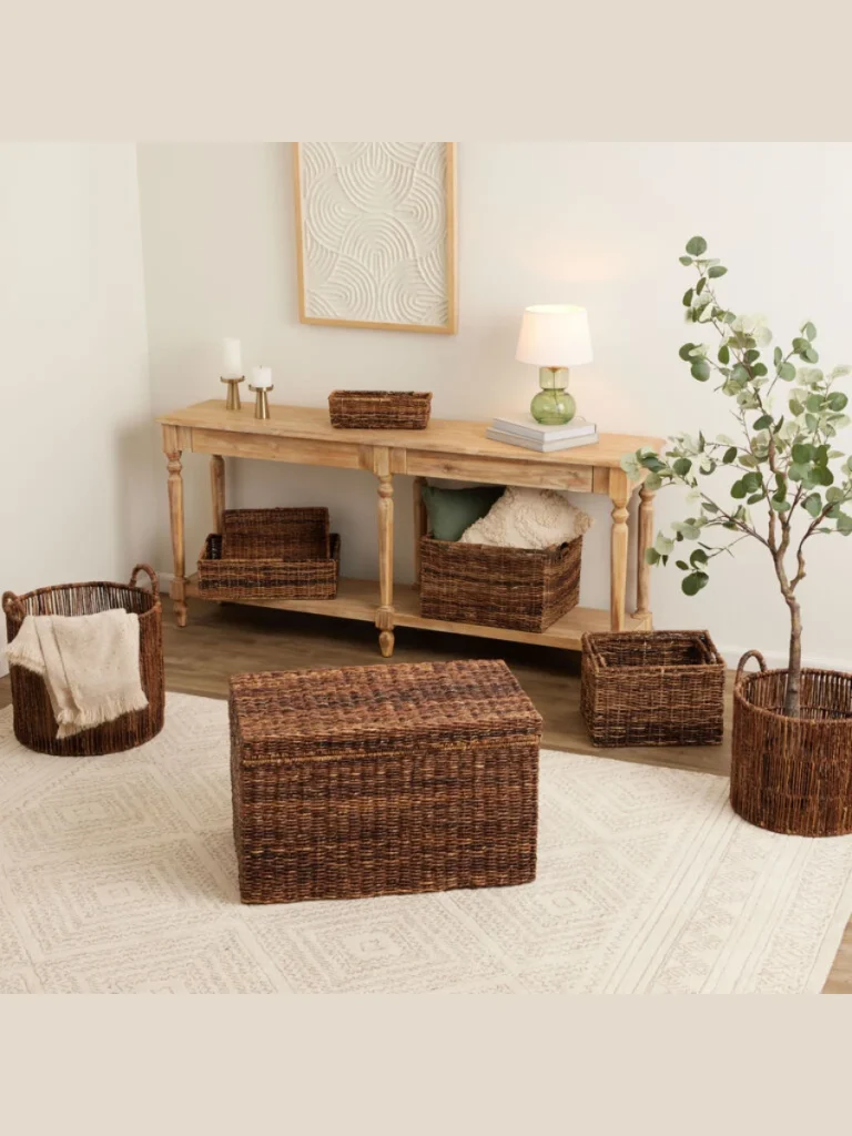 Chunky Woven Abaca Storage Baskets