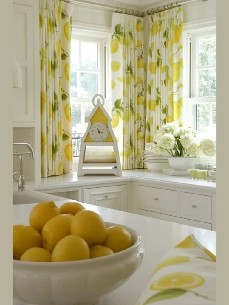 Citron Yellow Cotton Seat Cushions