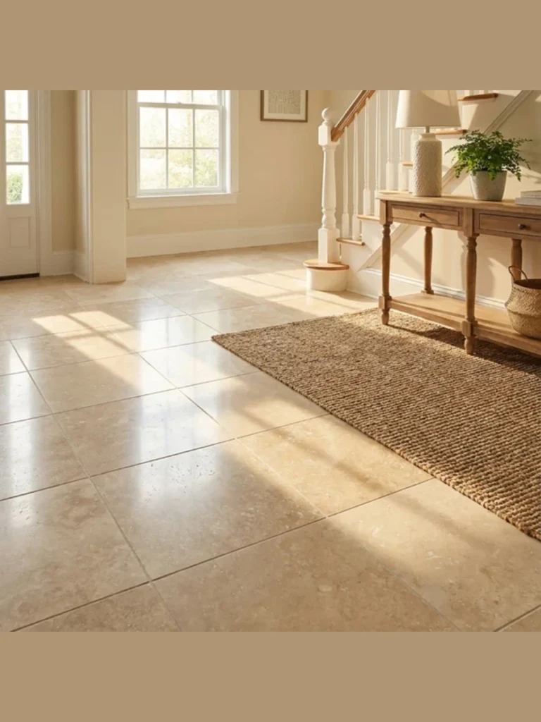 Clean Honed and Filled Ivory Stone Grids
