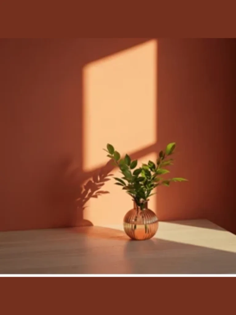 Clear Terracotta Colored Glass Vases