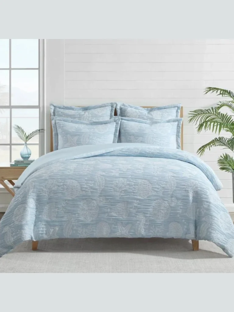 Coastal Powder Blue Linen Bedding Sets