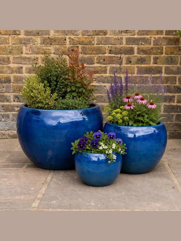 Cobalt Blue Ceramic Planters