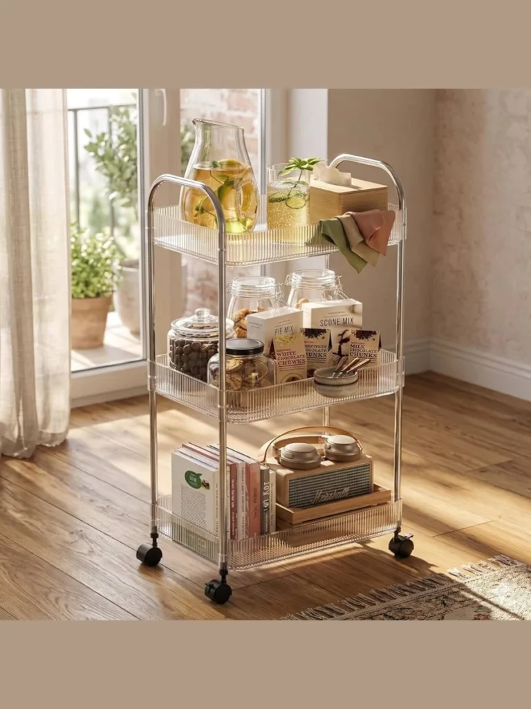 Compact Three Tier Rolling Utility Carts