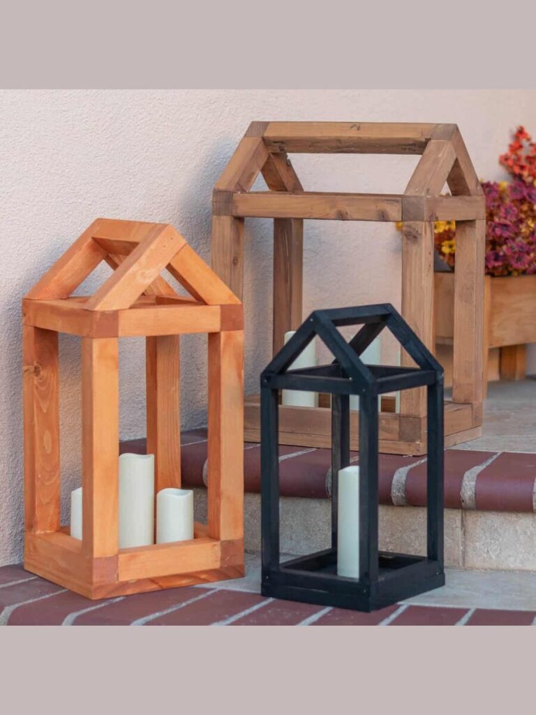 Construct a Clean Geometric Timber Lantern Frame Using Scrap Pine Wood Base Blocks