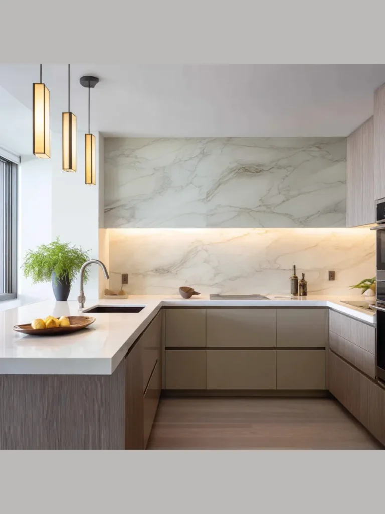 Continuous Full Slab Countertop Backsplash Walls